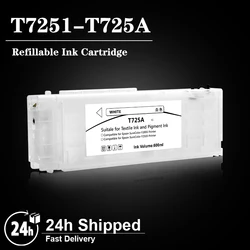 1PC T7251 T725A Refillable Ink Cartridge With Chip For Epson F2000 F2100 F2130 F2140 F2150 F2160 Printer T725 T7252 T7253 T7254