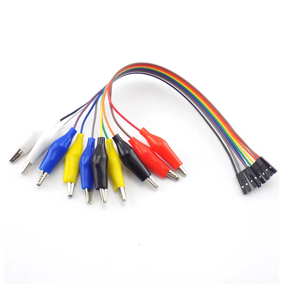10-Pin DuPont Buchse/Stecker zu Krokodilklemmenkabel, Experimentier- und Testkabel, geeignet für Arduino, Raspberry Pi und Orange Pi