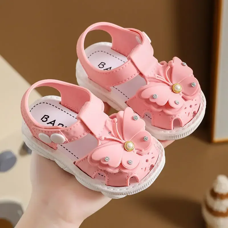 Sommer Kinder Sandale Mädchen Schuhe Sohlen Strands chuhe männlich Baby Anti-Kick Kinder sandalen prince pard flache Schuhe für Mädchen