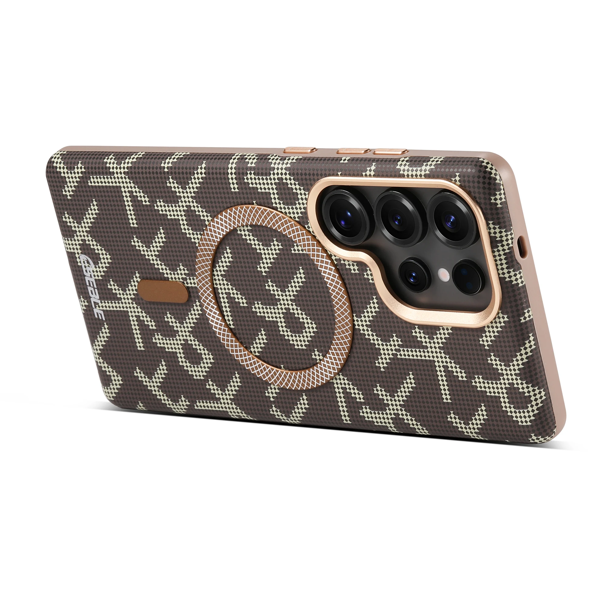 Luxury Faux Leather Phone Case Magnet Wireless Charging Frosted Feel For Samsung Galaxy S26 Ultra S25 S24 view 5