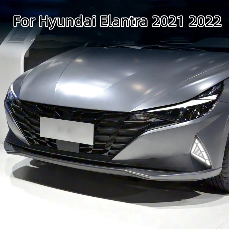 

Ingenious-LED Daytime Running Lights Blue Fog Light For Elantra 2021 2022 White DRL Amber Turn Signal Night Light