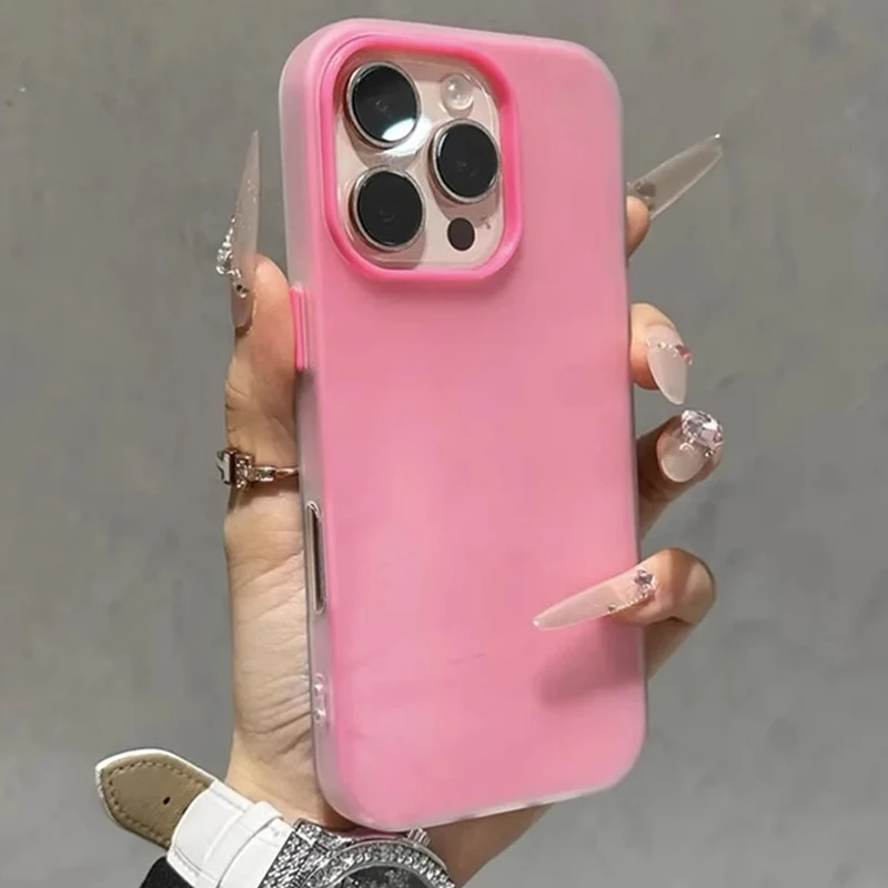 

Soft Matte Candy 2 IN 1 Design Phone Case For iPhone 17 16e 16 15 14 Plus Air Cover For iPhone 13 12 11 Pro Max X XS XR 7 8 Plus