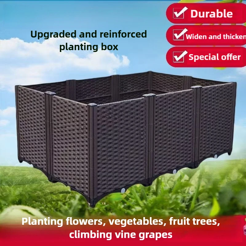 

Extra Large Raised Garden Bed - Outdoor Vegetable Planter Box for Balcony/Rooftop Farming, Tortoise Habitat Planter