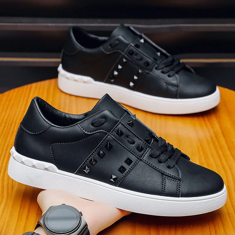 Spring Autumn New Men's White Shoes Trendy Fashion Youth Flat Board Shoes Men's Single Shoes
