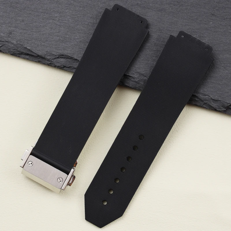 Silicone Watchband for Hublot Big Bang 25x19mm 21x15mm Waterproof Rubber Wrist Watch Strap Bracelet in Black Blue Orange Brown f - view 3