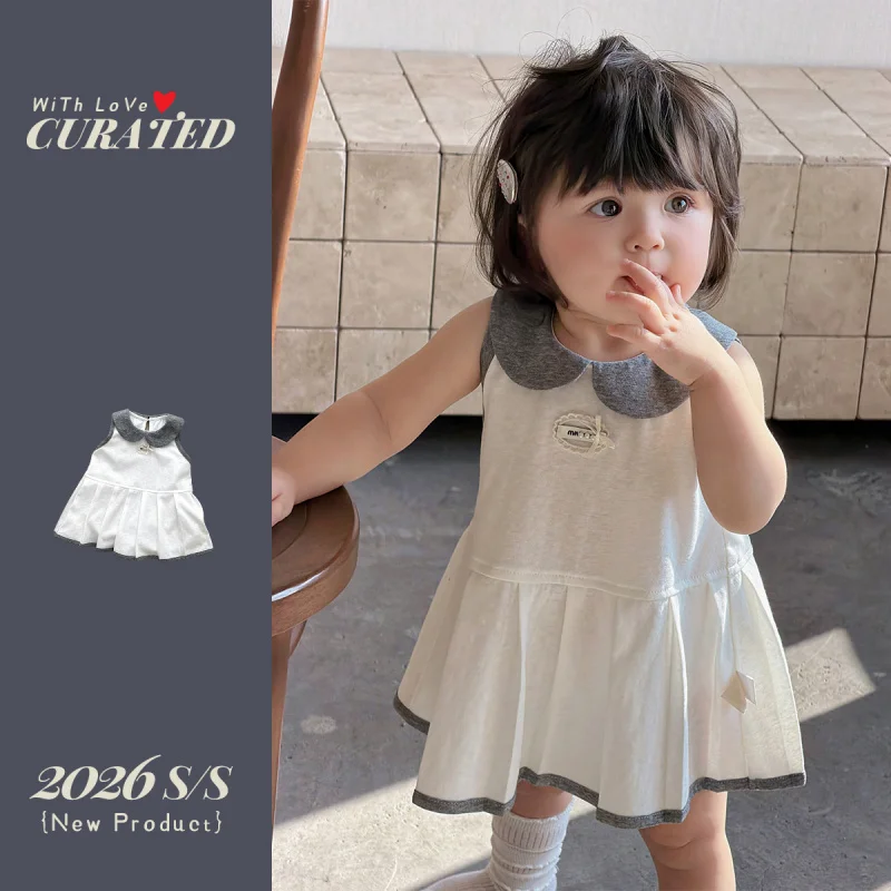 

Girls' Summer Dress Korean Children's Clothing for One-Year-Old Baby Girls Stylish Children's Vest Dress
