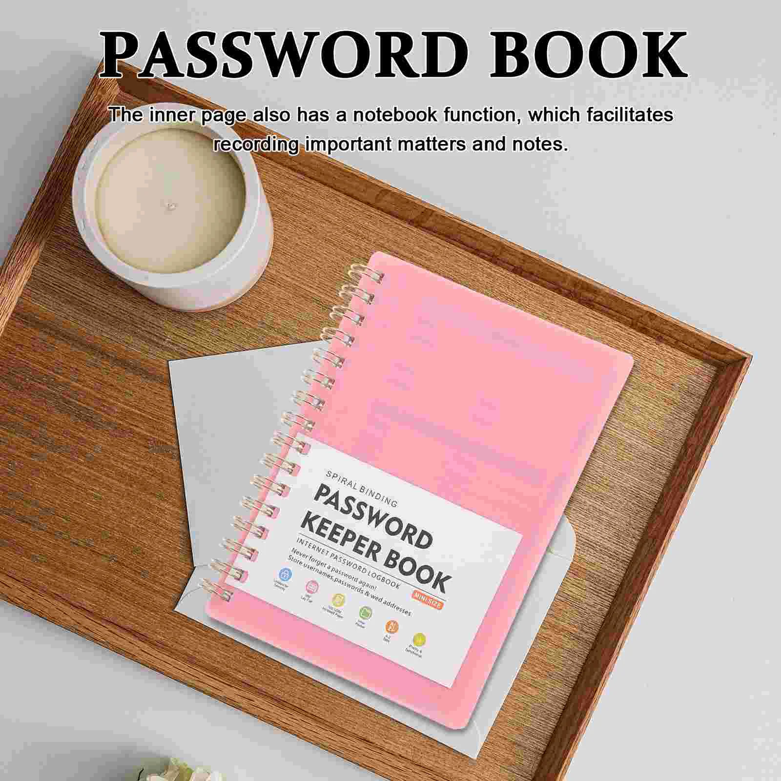 Password Book Books for Seniors Notebook Small Manager Coil Pp Internet Address Record Notepad Spiral