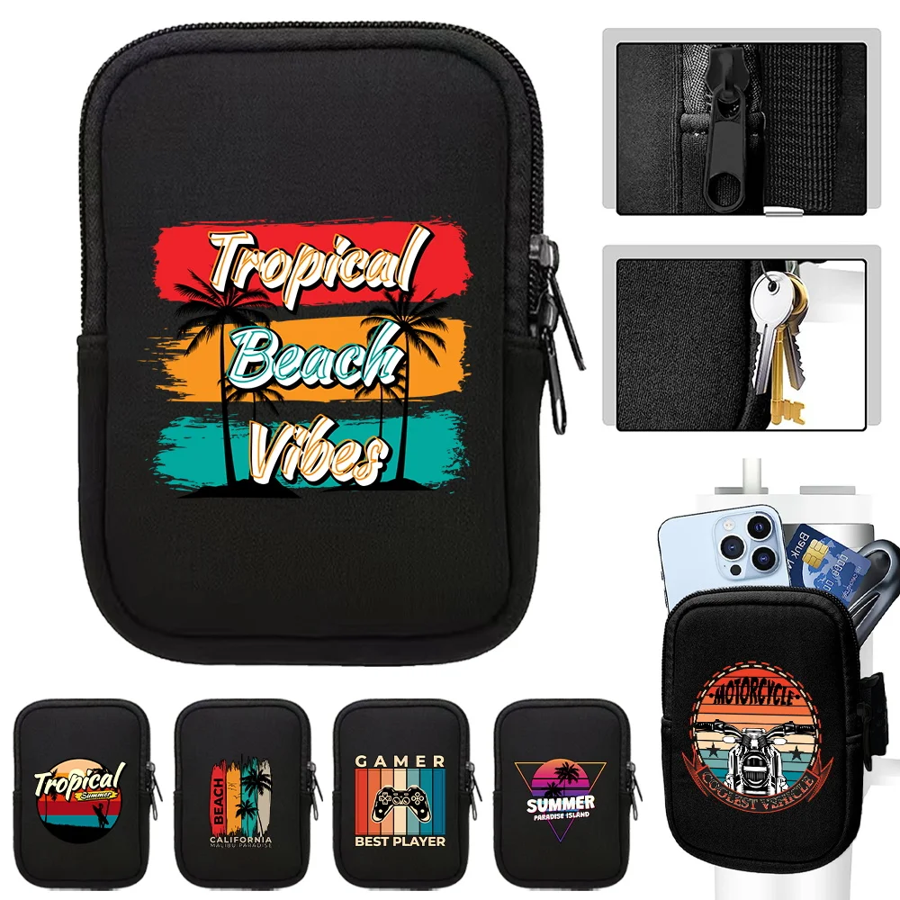 New Sports Water Cup Bags Outdoor Sports Multifunctional Holiday Pattern Series Water Bottle Pouch Double Small Item Storage Bag