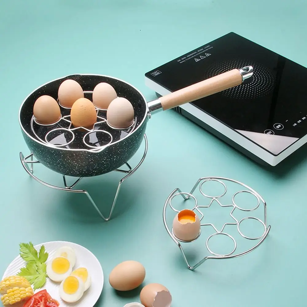 Estante para huevos al vapor de acero inoxidable de alta calidad, estante para cocinar al vapor multifuncional grueso, pie alto, práctico soporte para ollas para cocina