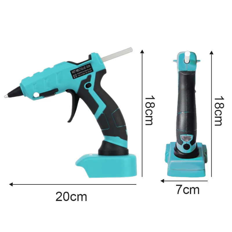 Imagem -06 - Cordless Hot Melt Glue Gun 18v Bateria com 30 Sticks Electric Faça Você Mesmo Ferramenta Compatível com Makita Dewalt Mais Black Mais Decker Mais Milwaukee