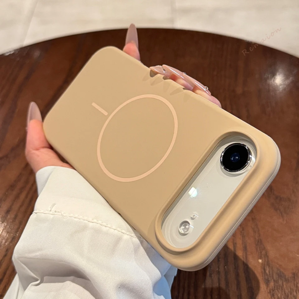 حافظة هاتف مغناطيسية من السيليكون السائل الرسمي لهاتف آيفون 17 Air 16E 16 15 14 Plus 11 12 13 14 16 Pro Max Magsafe غطاء حماية #6