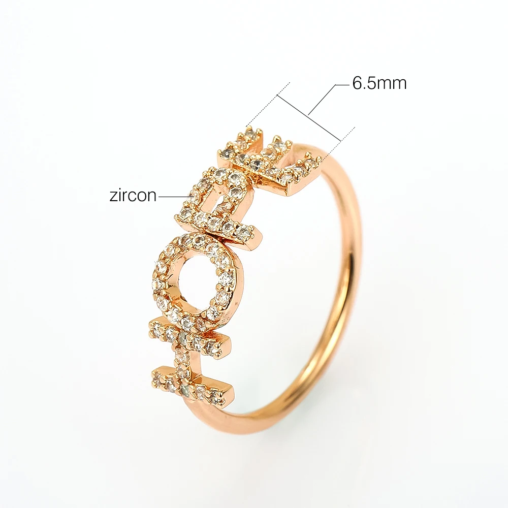 2023 Custom Name Ring Personalize Cz Zircon Ring Personalize Gold Plated Party Ring For Women Jewelry Gifts
