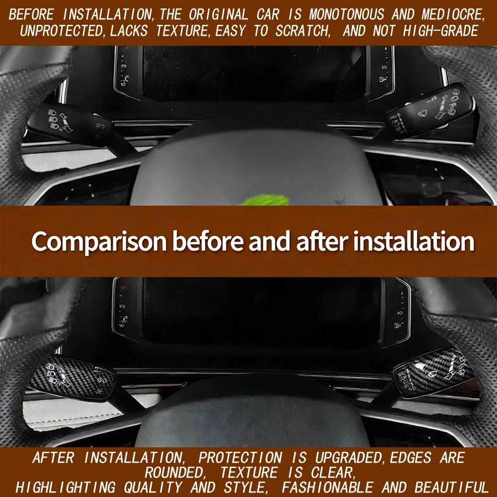 Car Steering Wheel Headlight Switch Control Cover Wiper Switch Trim for Golf 7 7.5 MK7 for Golf 8 MK8 Car Interior Accessories