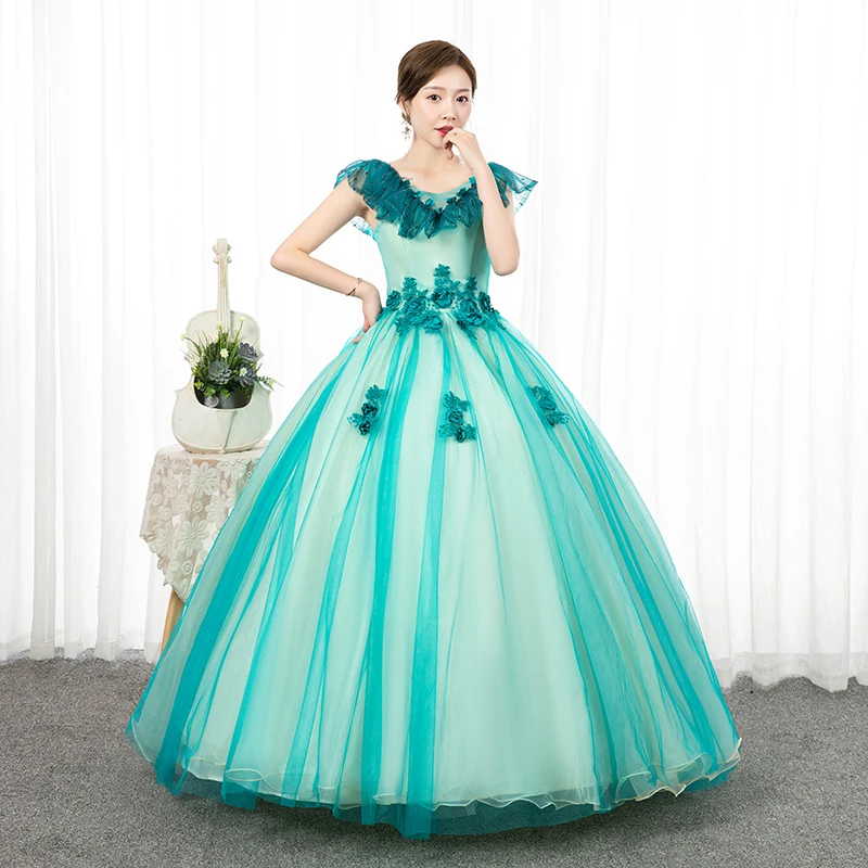 Robe de Quinceanera classique en dentelle douce, robe de Rhen fibre de tulle, longueur au sol gonflée, robes personnalisées, nouveau