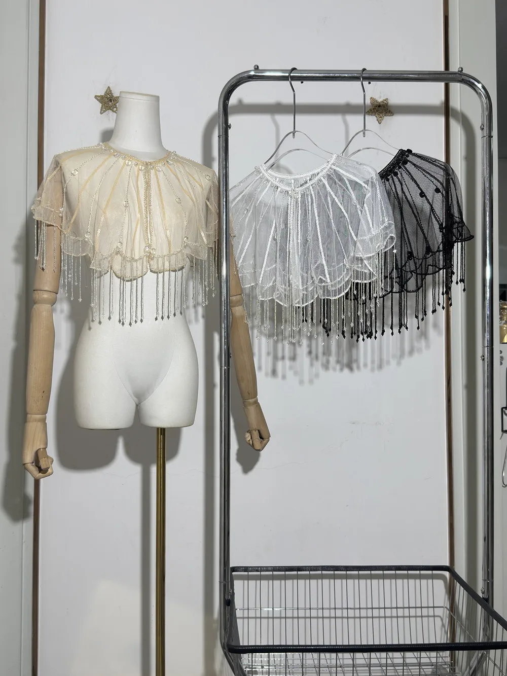 

Шаль из бисера 2025, длинная кисточка, Cheongsam, облако, плечо, ручная работа, бисер, модный показ, студия, шаль в древнем стиле y2k