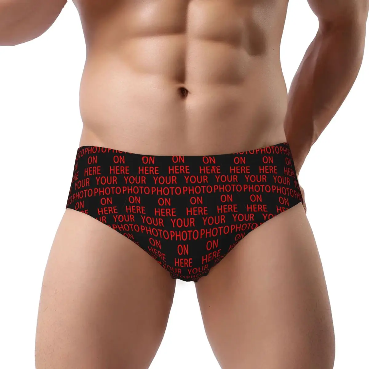 Custom Mens Family Pets Custom DIY Logo Panties Underwear Male Soft Customized Photo Print Briefs Underpants