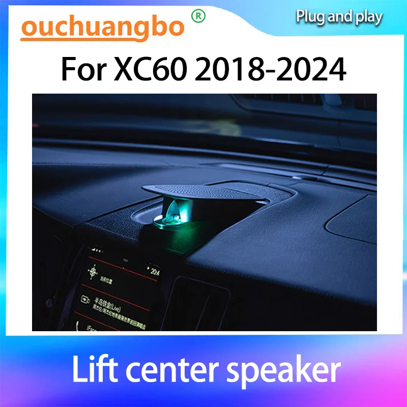 Ouchuangbo LED Lift Center Speaker For XC60 2018-2024 Dashboard Lighting Trumpet Professional Lamp Tweeter