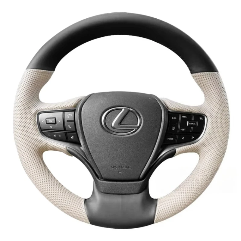 

Для Lexus IS300H NX300H CT200H IS250 IS200 RX400H RX450H ручная прошивка черный, белый цвет из натуральной кожи чехол на руль автомобиля