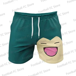 Snorlax Face Gym Shorts Casual Layer Quick Drying Beach Pants  Surfing Loose Summer Vacation