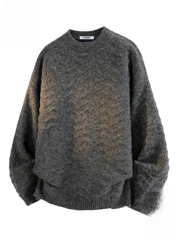 

PaulFrank Large Mouth Monkey Japanese Retro Thi Needle Knitwear Men's Lazy Sle round Ne Knitted Top for Autumn