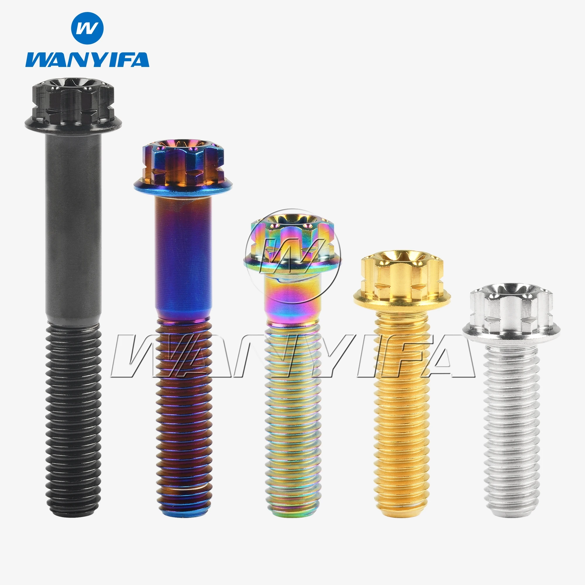 Wanyifa Titanium Ti Bolt M10x15 20 25 30 35 40 45 50 55 60 65 70 75 80 85 90mm Flange Torx Head Screw for Motorcycle Refitted