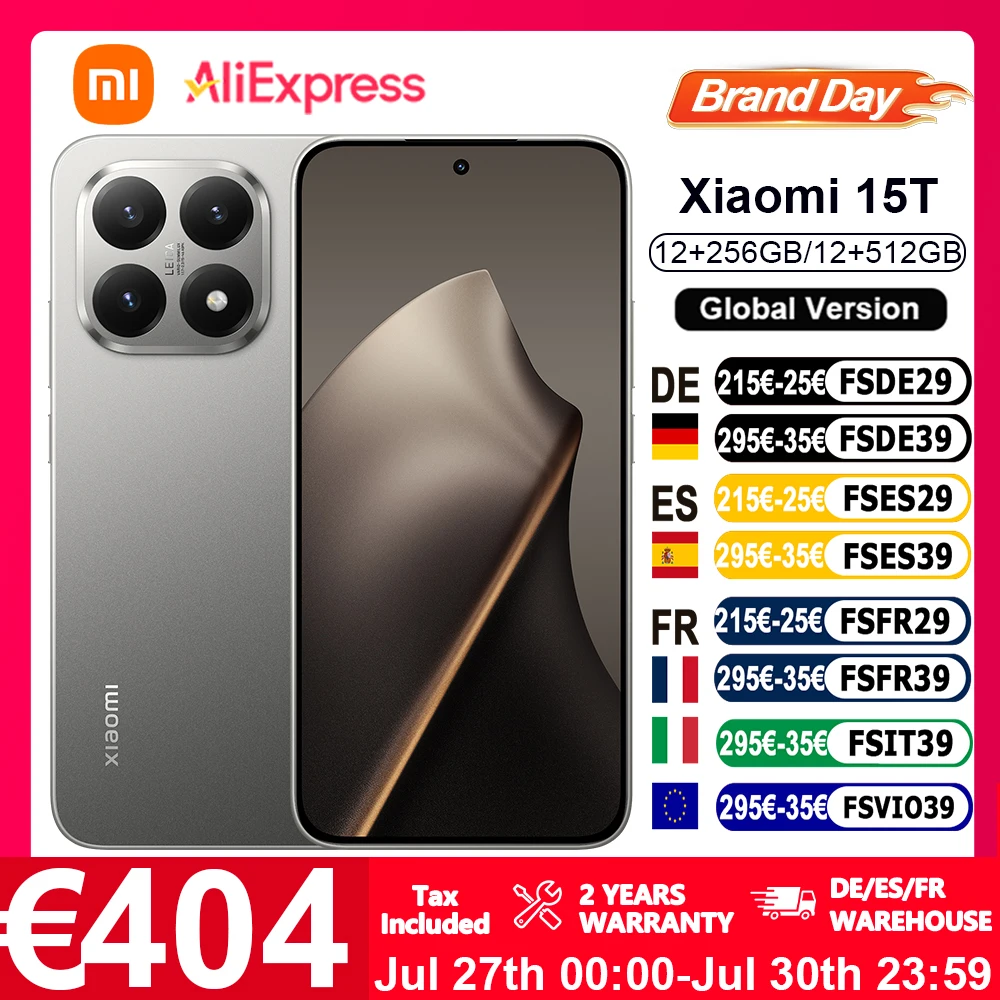 Version Globale Xiaomi 15T Smartphone 6,83" 67W HyperCharge 5500mAh Écran 120Hz MediaTek Dimensity 8400-Ultra Objectif Optique Leica Summilux Light Fusion 800 H