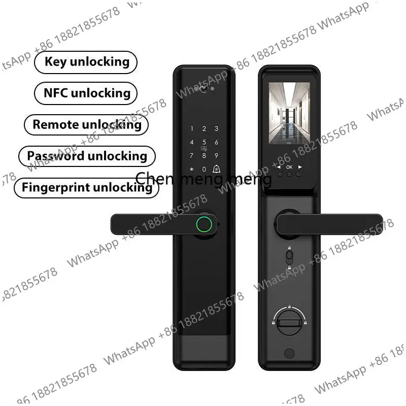 Villa Smart Home Intelligent Door Locks Waterproof Combination Fingerprint Electronic Locks for Double Doors Copper Anti-Theft