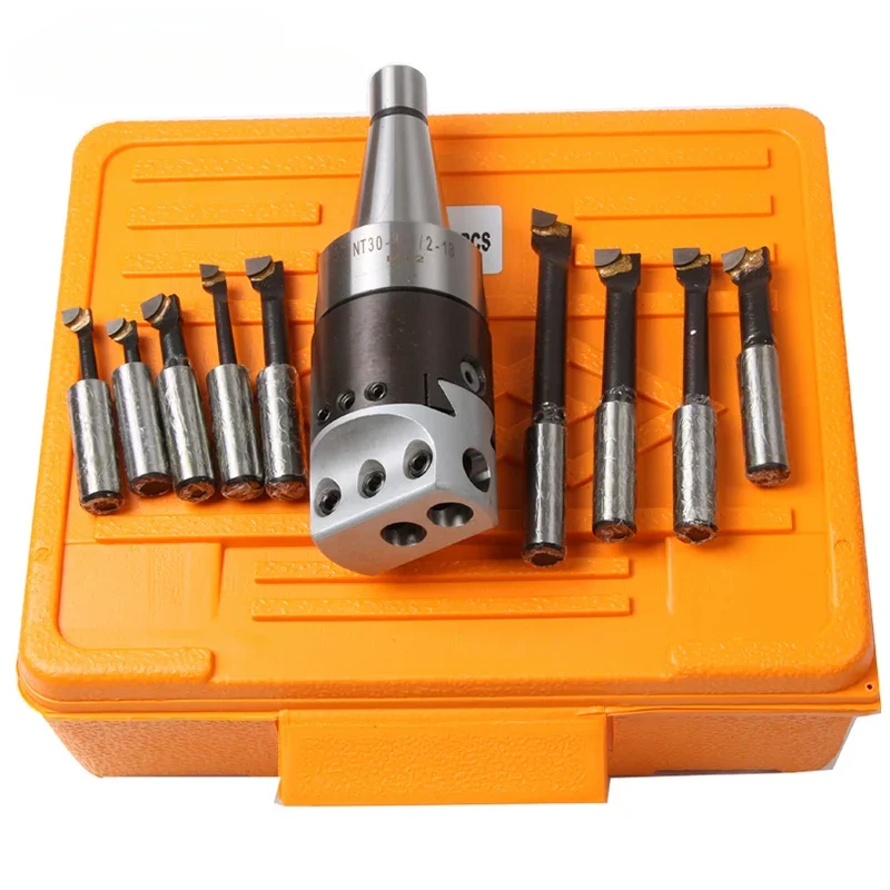 Coarse boring head set 1 set of 50mm NT40M16 boring head for NT40 tool holder 9 boring bars