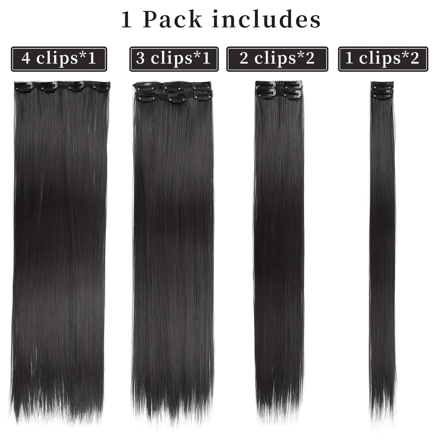 ต่อผมแบบคลิป ต่อผมแท้ มองไม่เห็นรอยต่อ ผมบราซิลแท้ สำหรับผู้หญิง เนื้อนุ่มลื่นไร้รอยต่อ