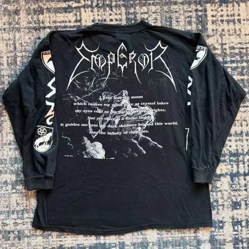 

Уличная одежда больших размеров, мужская одежда, рок-группа, графический принт, топы с длинными рукавами в стиле Харадзюку, футболки в стиле хип-хоп, японская готическая футболка, хлопок Y2k