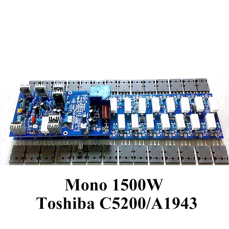 

1500W Mono Power Amplifier Board High Power 28 Toshiba Transistors C5200 A1943 Low Distortion Low Noise HIFI Audio Amplifier