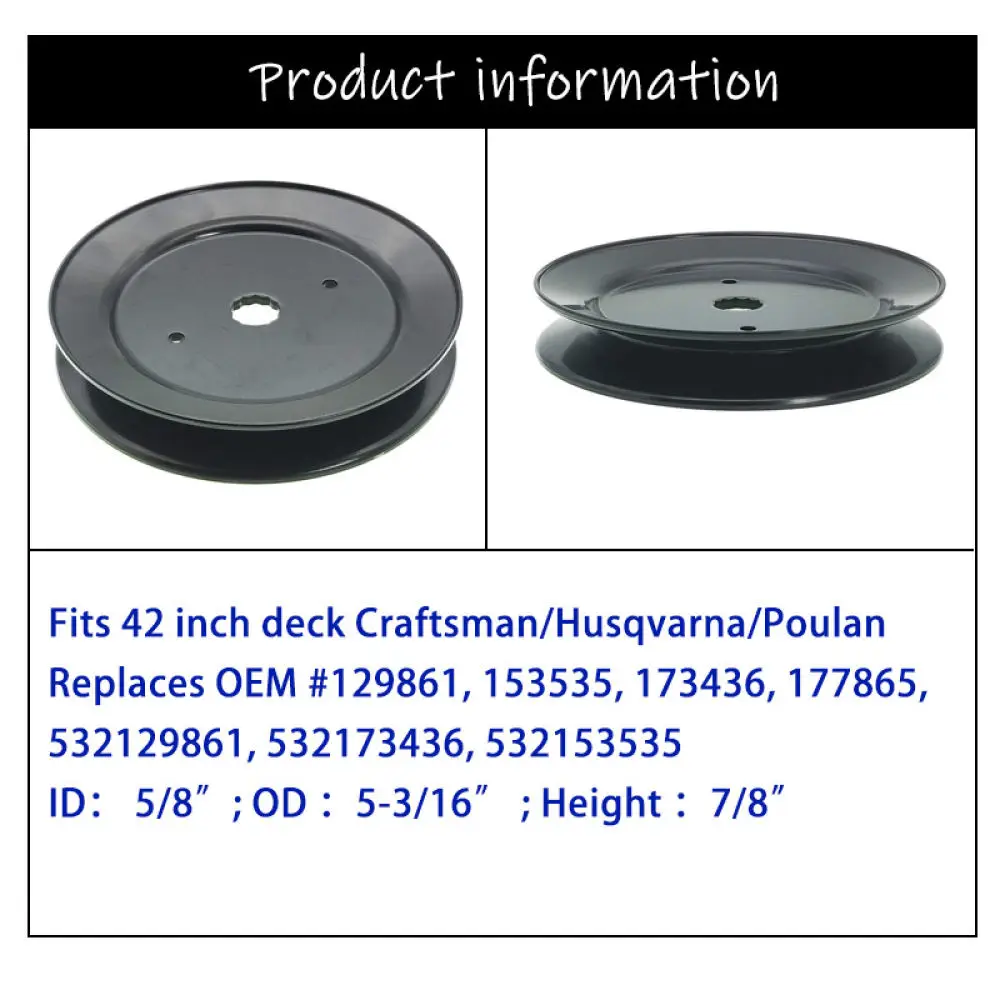 Drive Belt Idler Pulley For For Craftsman Husqvarna Poulan Mower 332512B 173436 Single Groove Transmission Replacement Component
