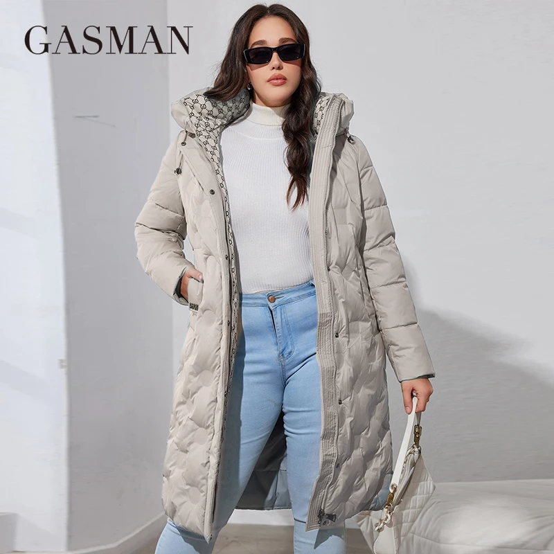 GASMAN 2024 New Fashion Parkas Women\'s Plus Size  Short Casual Hooded Pocket Women Down Jacket Female Outwear 83390