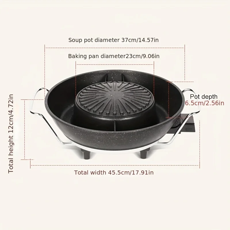 electric cook pot 파스타 쿠커 Multi Functional Household 2-in1Electric Oven,Teppanyaki Barbecue Pan Twist 인덕션1구