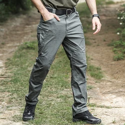 Pantalones Cargo de algodón para hombre, pantalón informal con múltiples bolsillos, estilo Safari, táctico militar, para senderismo, Camping y entrenamiento