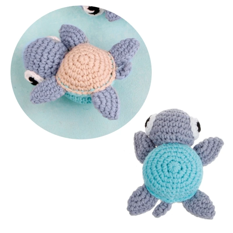 67JC Newborn Photo Props Knit Tortoise Toy Photoshoot Prop Milestones Photo Gear