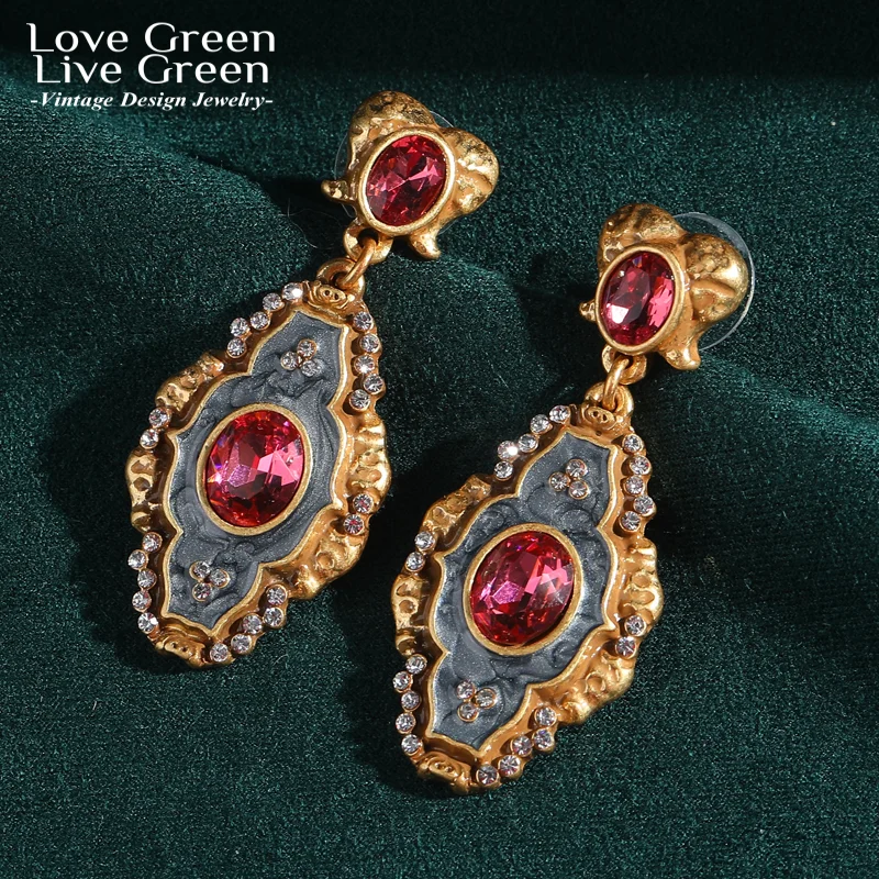 

Vintage Pink Crystal Drop Earring Royal Court For Woman Quality Luxury Designer Wedding Jewelry Anniversary Christmas 2025 New