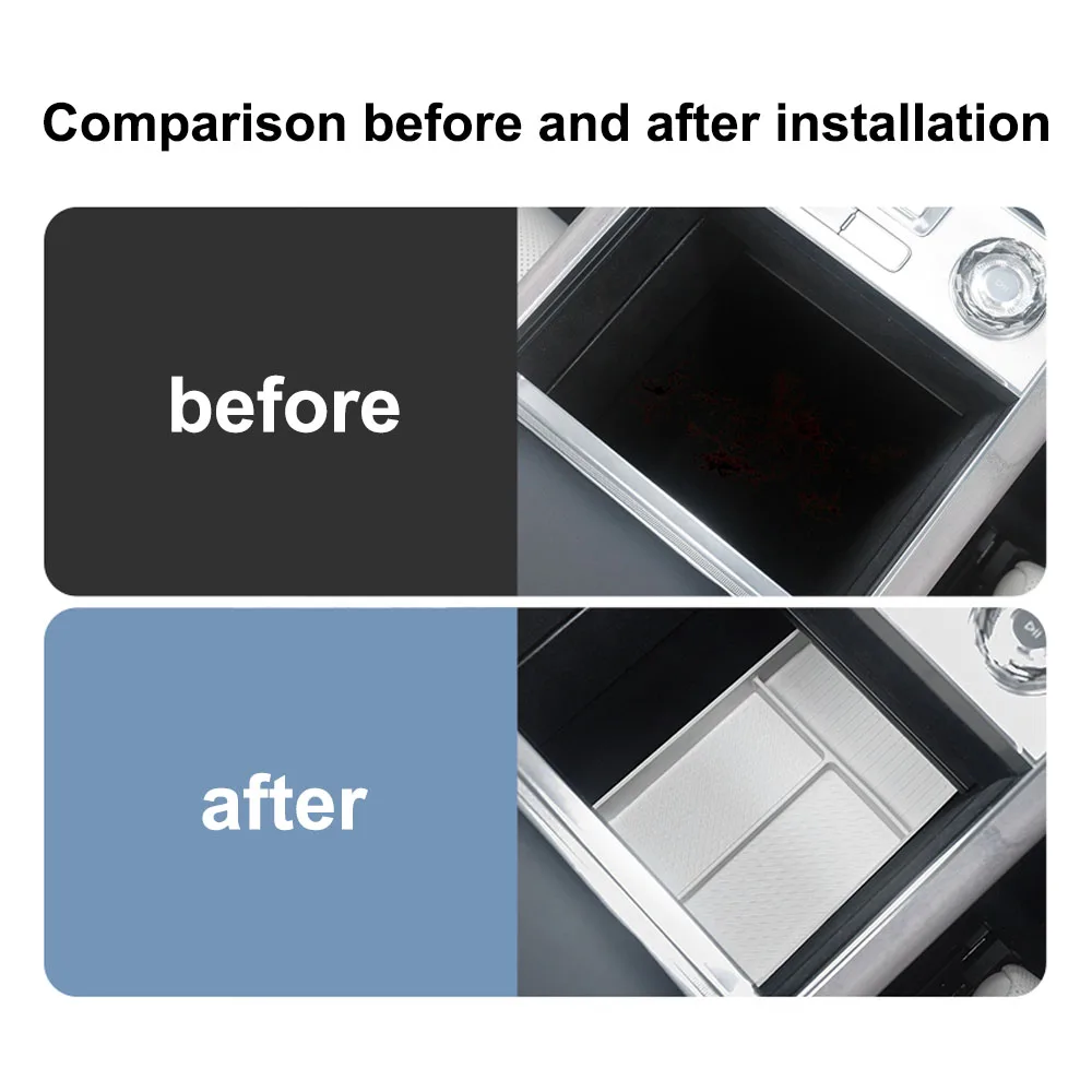 التحكم المركزي صندوق تخزين سفلي ل ZEEKR 9X 2025 2026 اكسسوارات السيارات الأصلي سيارة اللون بطانة حماية من السيليكون تخزين التقسيم #3