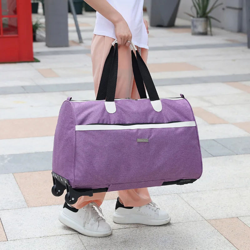 Luggage Trolley Travel Bag Tote Canvas Top-handle Shoulder  Portable Unisex Boarding Case