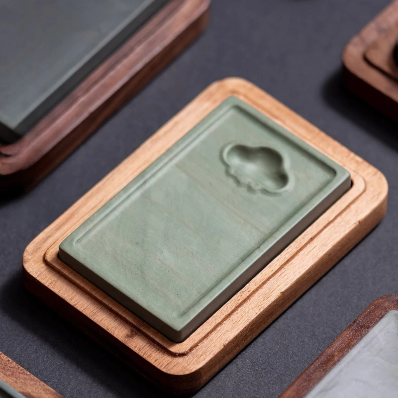 Natural rough stone high-grade Ruyi inkstone Taoyan