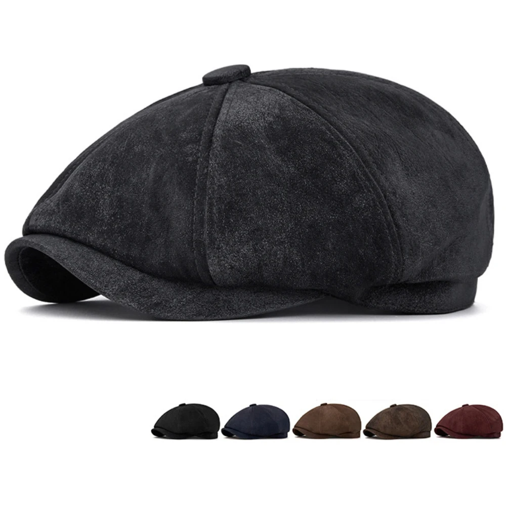 

HT4969 Beret New High Quality Autumn Winter Hats for Men Women Artist Painter Beret Hat Male Female Flat Cap Octagonal Beret Cap