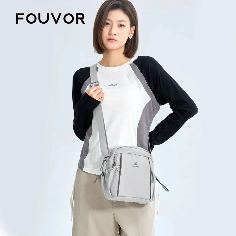 

Fouvor 2026 Новая модная женская сумка через плечо, повседневная легкая сумка из оксфордской ткани с широким ремнем, спортивная дорожная маленькая сумка 3073-15