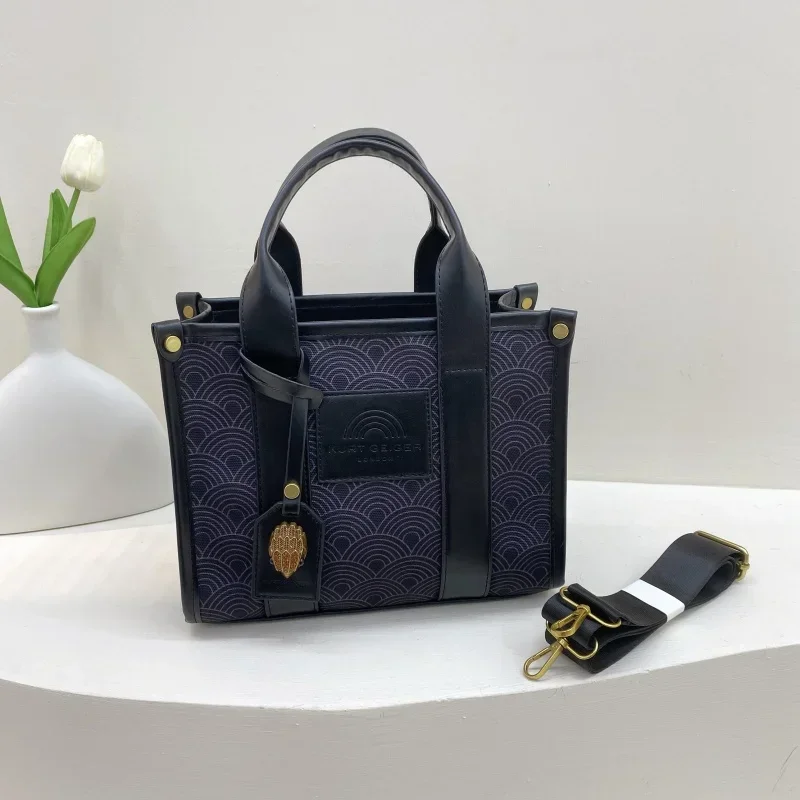 KURT GEIGER LONDON kanvas berbagai warna berkualitas tinggi selempang bahu wanita kapasitas besar tas tangan Tote kepala elang desainer selempang