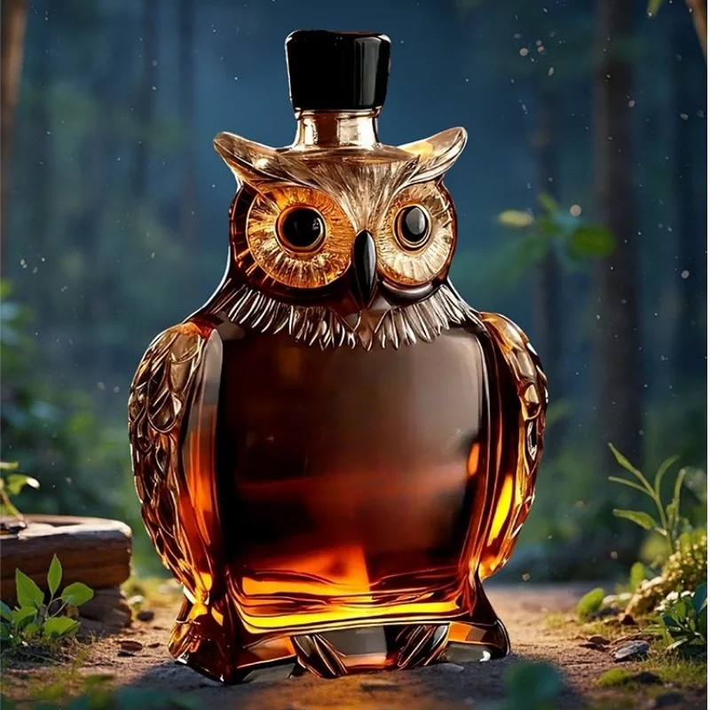 

Bionic 300ml Owl Shape Wine Bottle Whiskey Vodka Sake Shochu Hip Flask Glass Ornament Gift