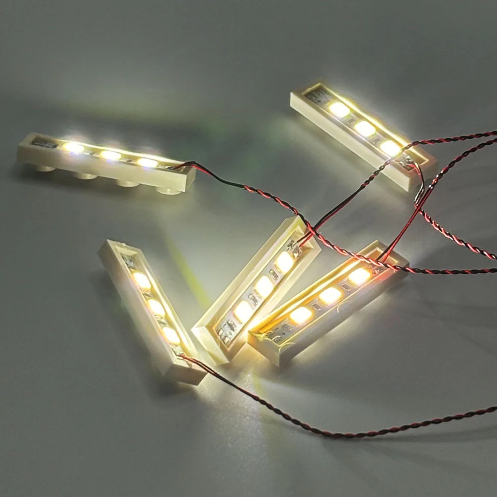 LYBMTWF 20 Stück 1×4 LED-DIY-Beleuchtungsset, LED-Lichtstein, kompatibel mit Lego-Baustein 3710