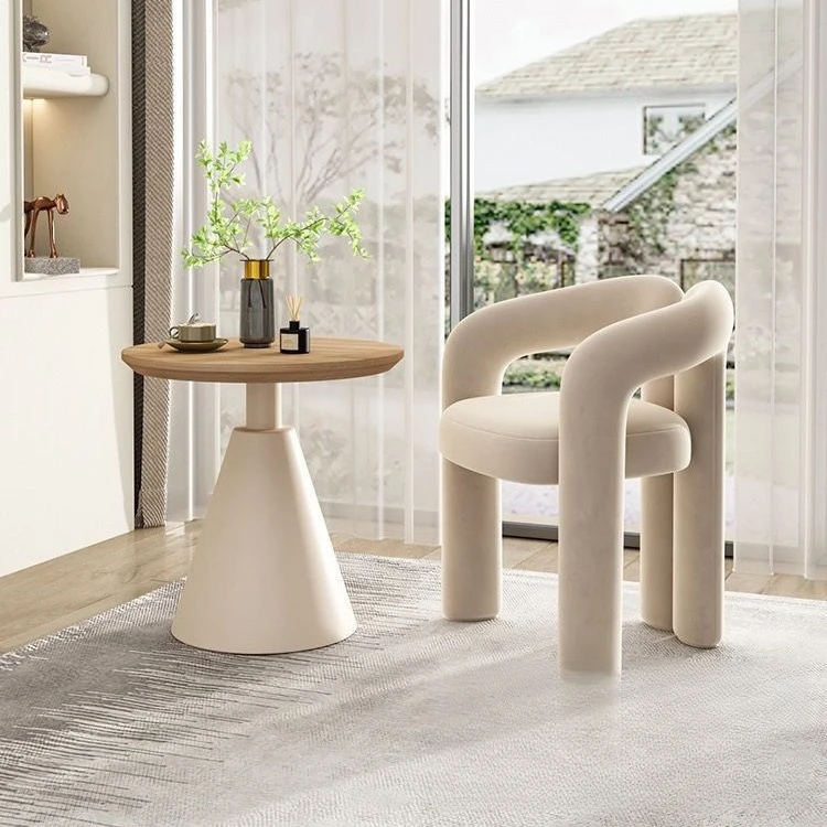 

Новый круглый журнальный столик из цельного дерева для гостиной, дома, маленькой квартиры, каменная плита, приставной столик для отеля, минималистичный светлый роскошный комбинированный столик