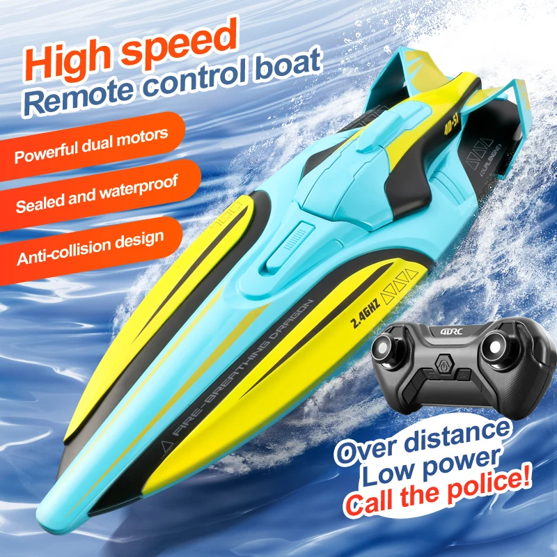 

High-speed 30km/h Remote Control Ship Wireless Electric Long Endurance High-speed 2.4G Speedboat Water Boat Model Kid's RC Toys