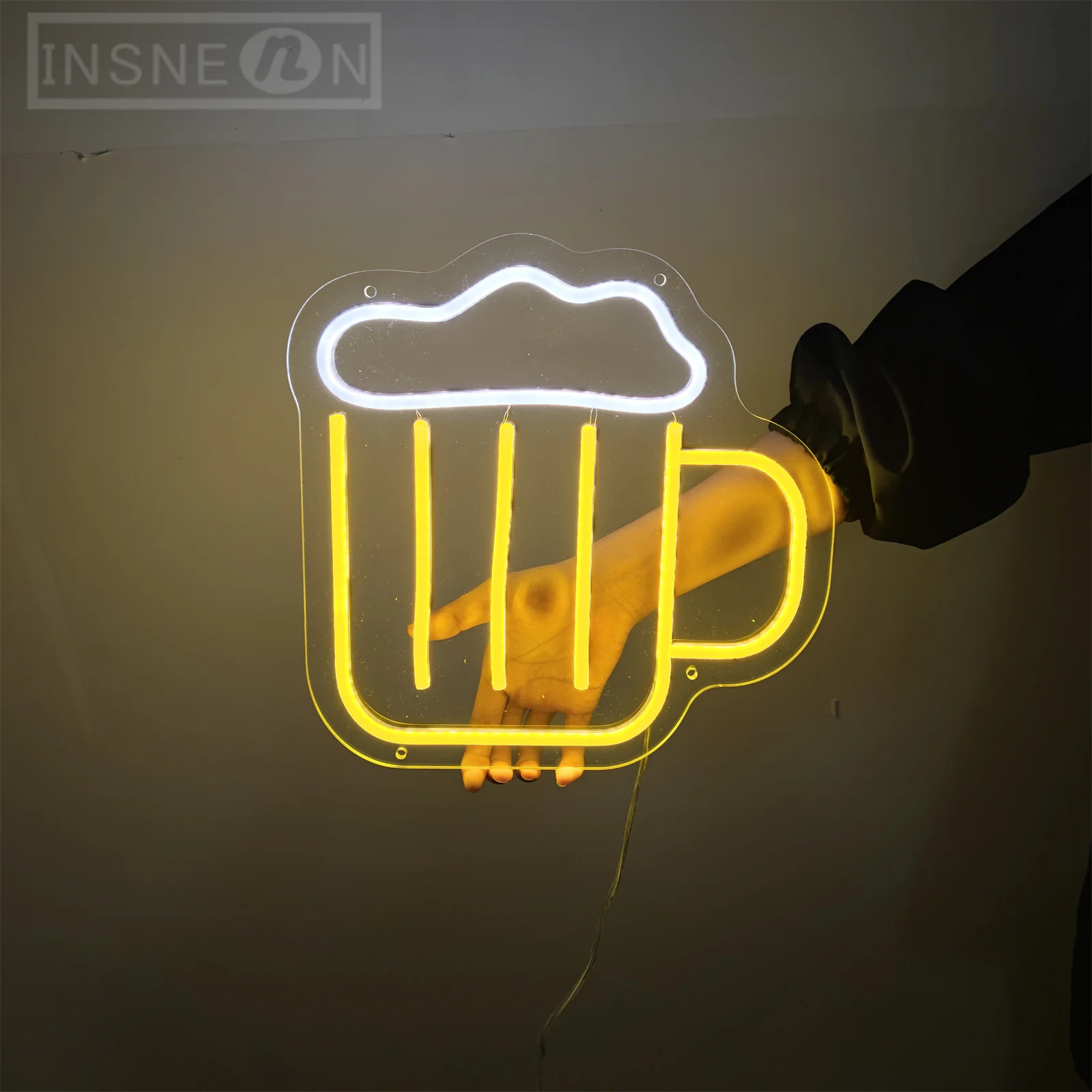 Beer Cup Neon Sign for Bar Party Club Business Neon Lights Room Wall Art Decor Neon Signs Bedroom Aesthetic Decorations LED Sign