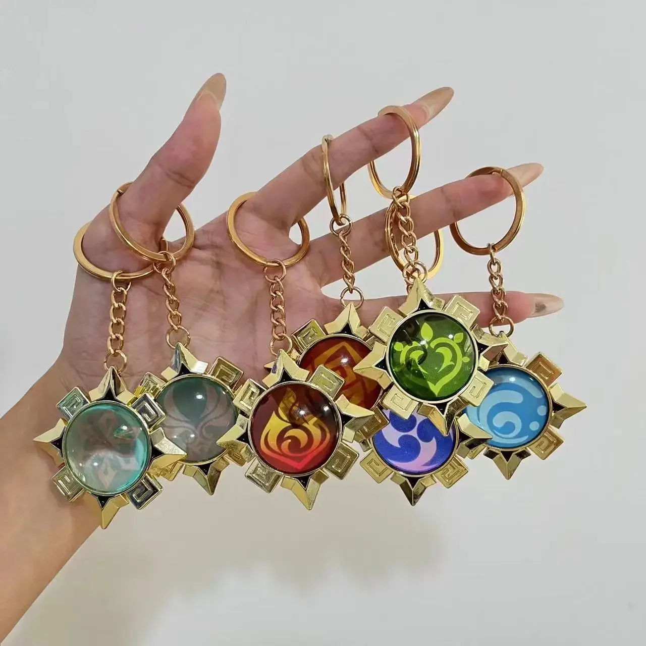 

Game Impact Natlan Visions Pendant Cosplay Fontaine Eye Of God DIY Backpack Keychains Halloween Transparent Glasses Women Gifts