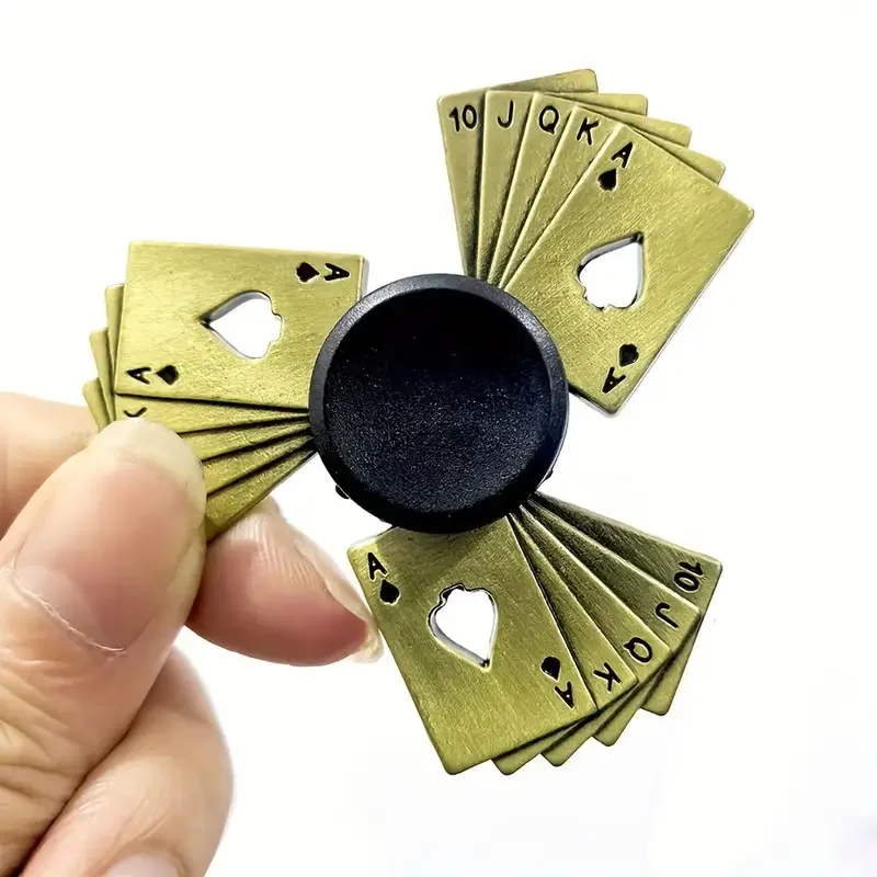 لعبة فيجيت سبينر عتيقة للبطاقات، سبينر معدني، لعبة مكتب لتخفيف التوتر للأطفال والكبار